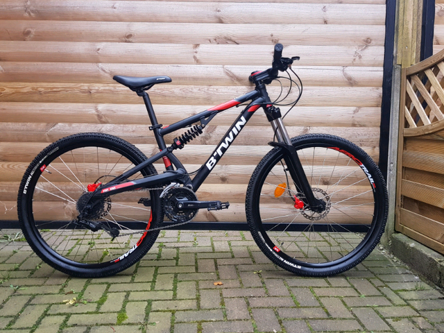 btwin full suspension mountain bike